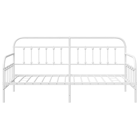 vidaXL Daybed Frame with Headboard White 90 x 200 cm Steel