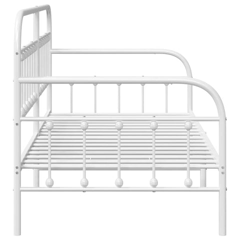 vidaXL Daybed Frame with Headboard White 90 x 200 cm Steel