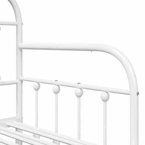 vidaXL Daybed Frame with Headboard White 75 x 190 cm Steel