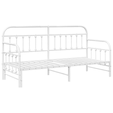vidaXL Daybed Frame with Headboard White 75 x 190 cm Steel