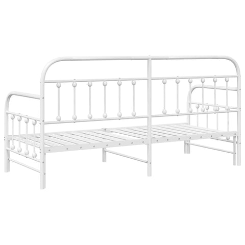 vidaXL Daybed Frame with Headboard White 75 x 190 cm Steel