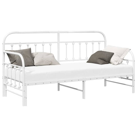 vidaXL Daybed Frame with Headboard White 75 x 190 cm Steel