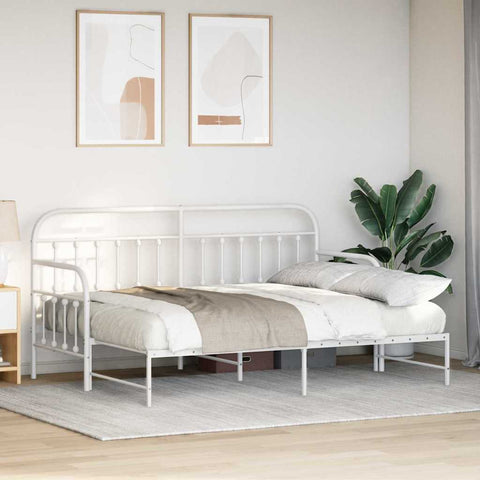vidaXL Daybed Frame with Headboard White 80 x 200 cm Steel