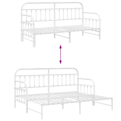 vidaXL Daybed Frame with Headboard White 80 x 200 cm Steel