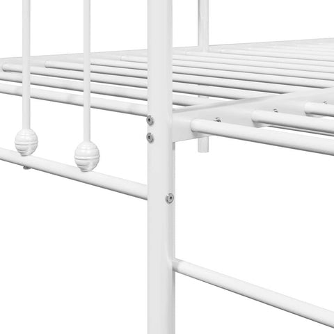 vidaXL Daybed Frame with Headboard White 90 x 190 cm Steel