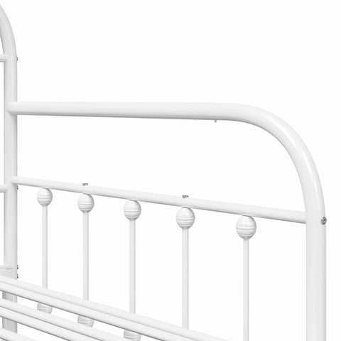vidaXL Daybed Frame with Headboard White 90 x 200 cm Steel