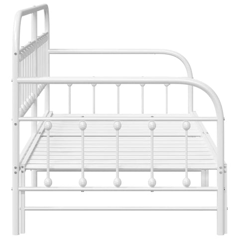vidaXL Daybed Frame with Headboard White 90 x 200 cm Steel