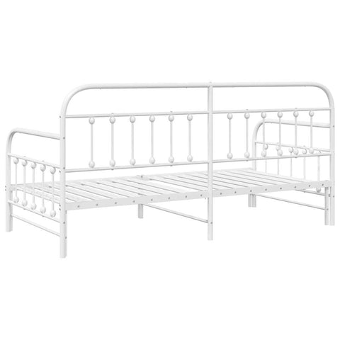 vidaXL Daybed Frame with Headboard White 100 x 190 cm Steel