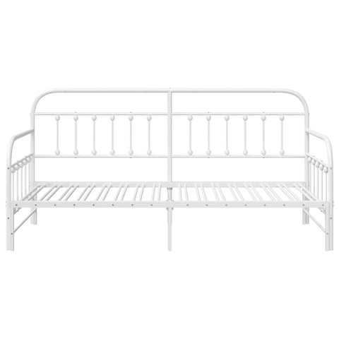 vidaXL Daybed Frame with Headboard White 100 x 200 cm Steel
