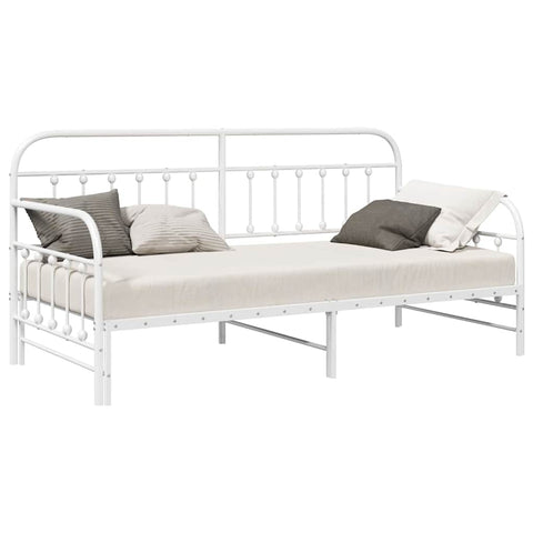 vidaXL Daybed Frame with Headboard White 107 x 203 cm Steel