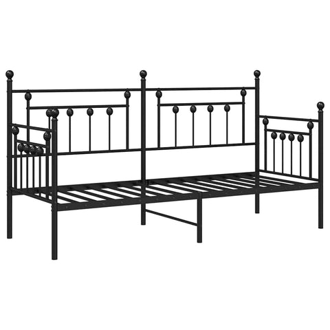 vidaXL Daybed Frame with Headboard Black 75 x 190 cm Steel