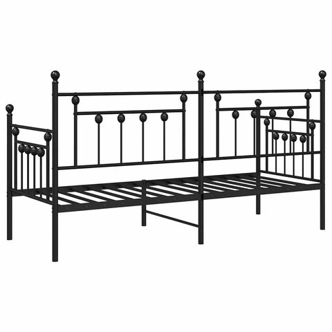 vidaXL Daybed Frame with Headboard Black 75 x 190 cm Steel