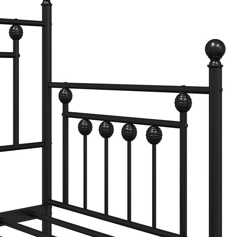 vidaXL Daybed Frame with Headboard Black 80 x 200 cm Steel