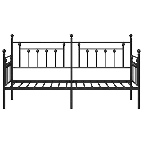 vidaXL Daybed Frame with Headboard Black 80 x 200 cm Steel