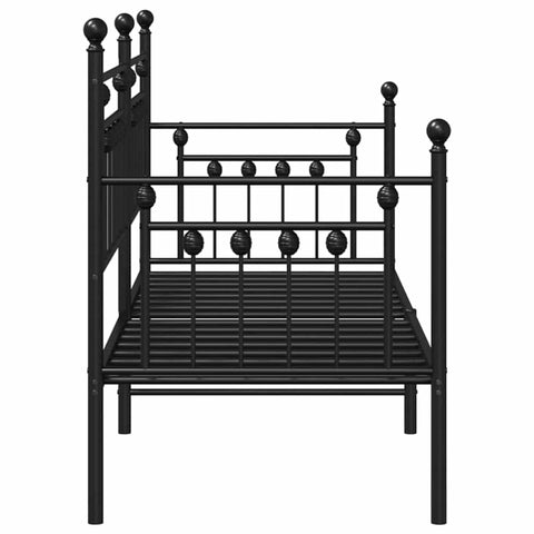 vidaXL Daybed Frame with Headboard Black 80 x 200 cm Steel