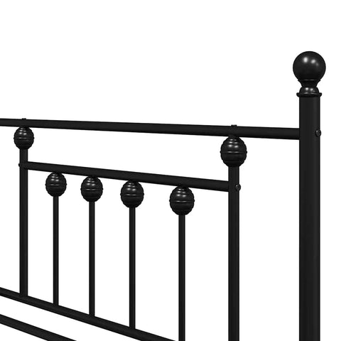 vidaXL Daybed Frame with Headboard Black 90 x 200 cm Steel
