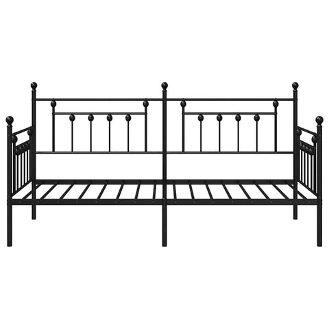 vidaXL Daybed Frame with Headboard Black 100 x 190 cm Steel