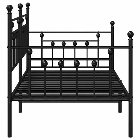vidaXL Daybed Frame with Headboard Black 100 x 190 cm Steel