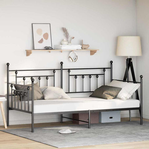 vidaXL Daybed Frame with Headboard Black 107 x 203 cm Steel