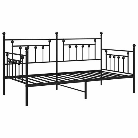 vidaXL Daybed Frame with Headboard Black 107 x 203 cm Steel