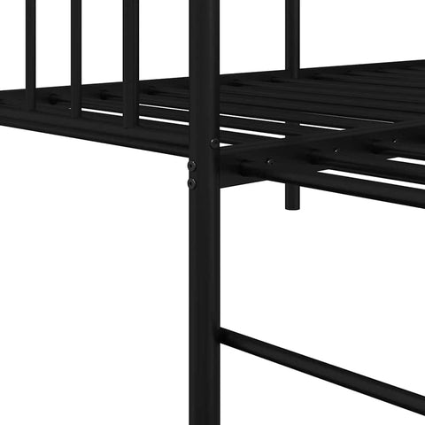 vidaXL Daybed Frame with Headboard Black 75 x 190 cm Steel