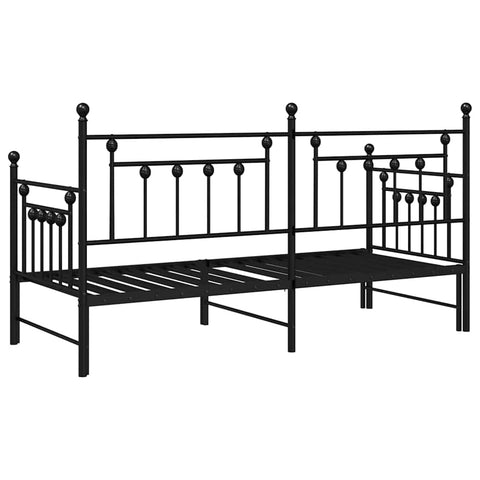 vidaXL Daybed Frame with Headboard Black 75 x 190 cm Steel