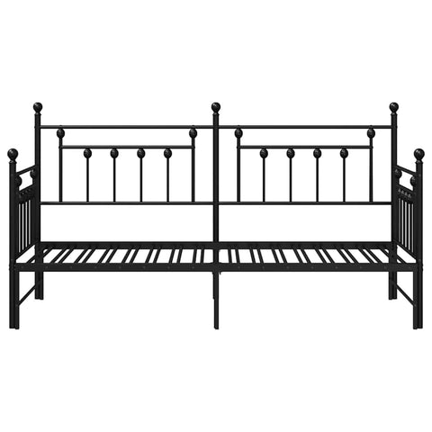 vidaXL Daybed Frame with Headboard Black 75 x 190 cm Steel