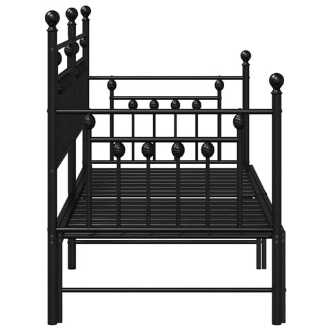 vidaXL Daybed Frame with Headboard Black 75 x 190 cm Steel