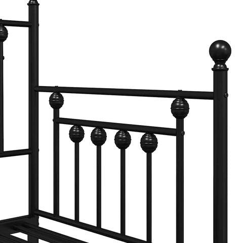 vidaXL Daybed Frame with Headboard Black 80 x 200 cm Steel