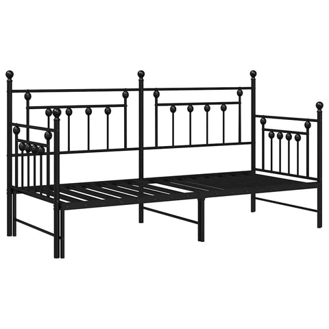 vidaXL Daybed Frame with Headboard Black 80 x 200 cm Steel