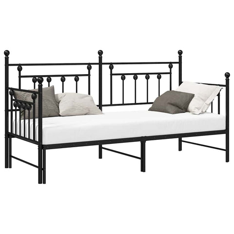 vidaXL Daybed Frame with Headboard Black 80 x 200 cm Steel
