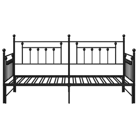 vidaXL Daybed Frame with Headboard Black 90 x 190 cm Steel