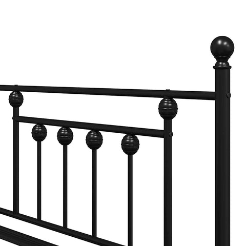 vidaXL Daybed Frame with Headboard Black 100 x 190 cm Steel