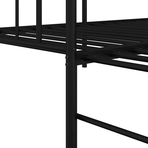 vidaXL Daybed Frame with Headboard Black 100 x 190 cm Steel