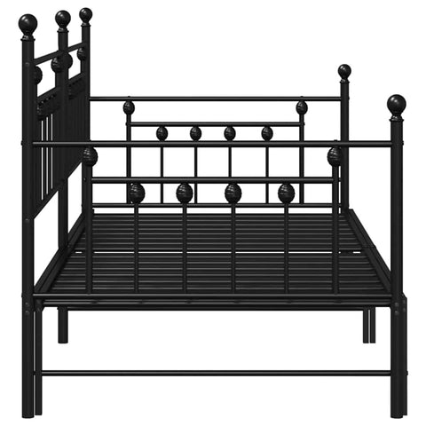vidaXL Daybed Frame with Headboard Black 107 x 203 cm Steel