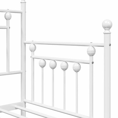 vidaXL Daybed Frame with Headboard White 80 x 200 cm Steel