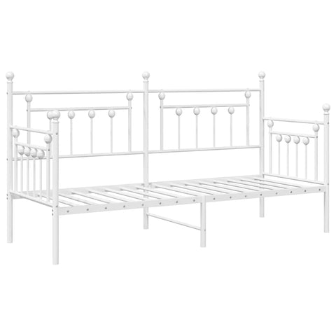 vidaXL Daybed Frame with Headboard White 80 x 200 cm Steel