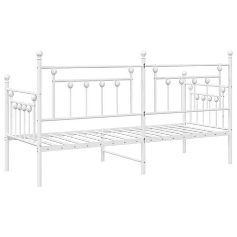 vidaXL Daybed Frame with Headboard White 80 x 200 cm Steel