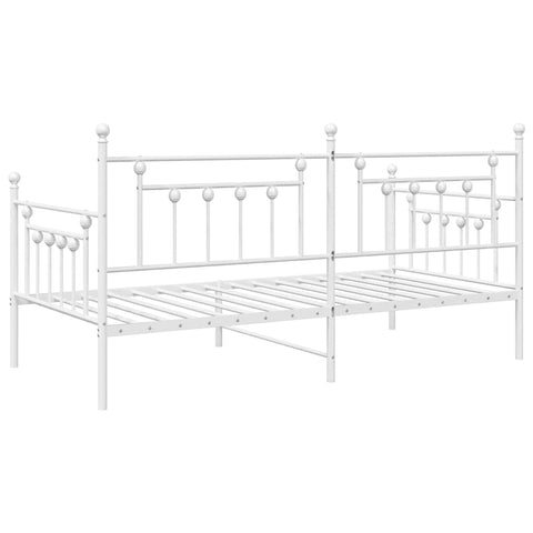 vidaXL Daybed Frame with Headboard White 100 x 190 cm Steel