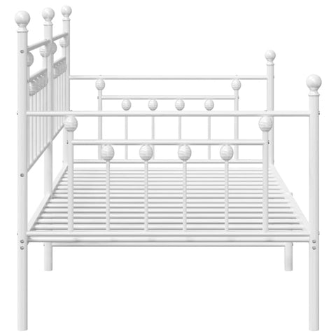 vidaXL Daybed Frame with Headboard White 100 x 200 cm Steel