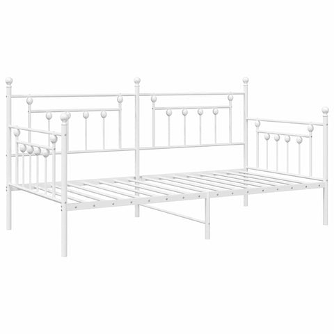 vidaXL Daybed Frame with Headboard White 107 x 203 cm Steel