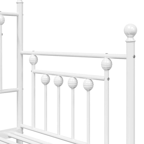 vidaXL Daybed Frame with Headboard White 80 x 200 cm Steel