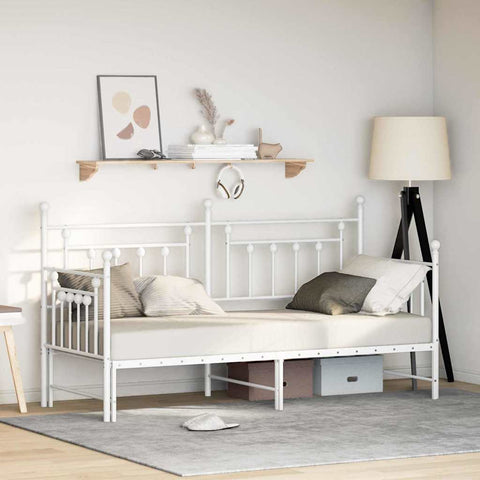 vidaXL Daybed Frame with Headboard White 80 x 200 cm Steel
