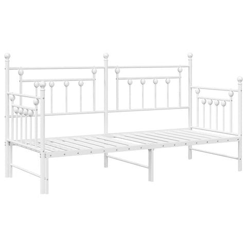 vidaXL Daybed Frame with Headboard White 80 x 200 cm Steel