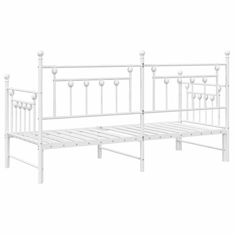 vidaXL Daybed Frame with Headboard White 80 x 200 cm Steel