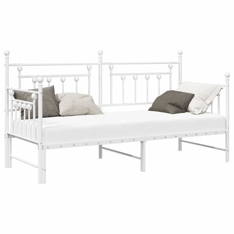 vidaXL Daybed Frame with Headboard White 80 x 200 cm Steel