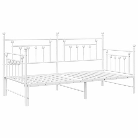 vidaXL Daybed Frame with Headboard White 90 x 190 cm Steel