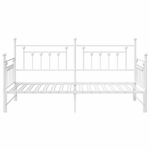 vidaXL Daybed Frame with Headboard White 90 x 200 cm Steel