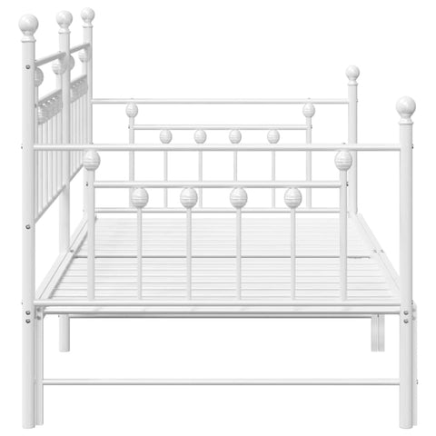 vidaXL Daybed Frame with Headboard White 90 x 200 cm Steel