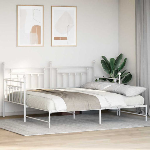 vidaXL Daybed Frame with Headboard White 107 x 203 cm Steel